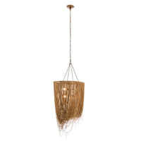 Jhene 36" Dramatic Cascading Antique Brass Chandelier