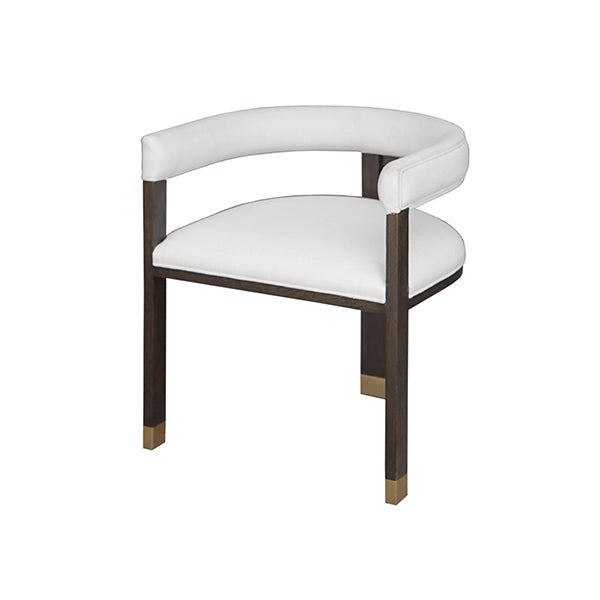 Ezra Espresso Oak & White Linen Chair