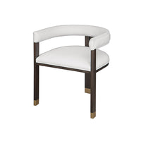 Ezra Espresso Oak & White Linen Chair