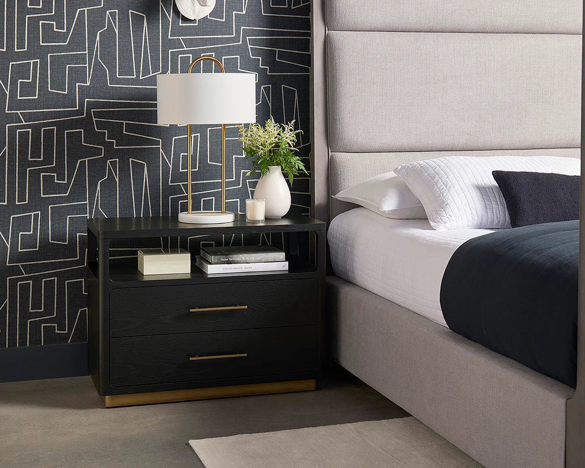 Danette Black & Gold Nightstand