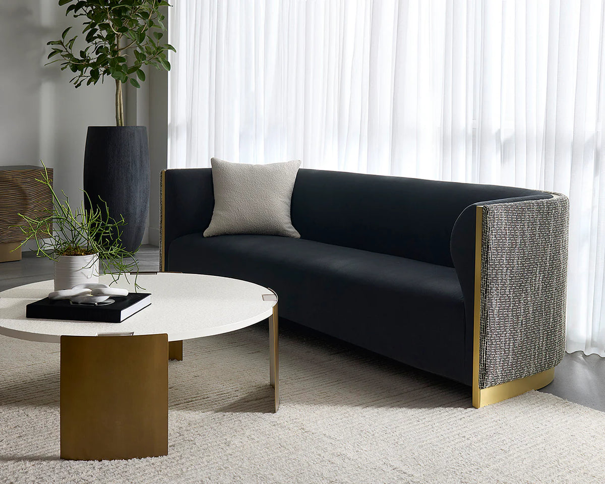 Larron 95" Black & Gold Sofa
