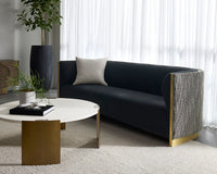 Larron 95" Black & Gold Sofa