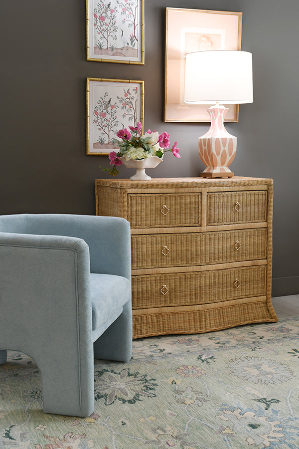 Georgina Light Blue Performance Chenille Accent Chair