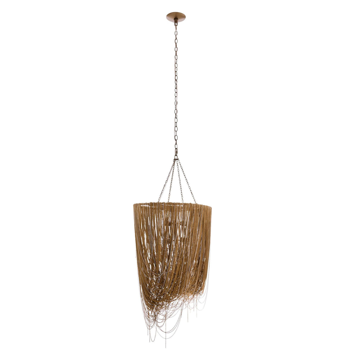 Jhene 36" Dramatic Cascading Antique Brass Chandelier