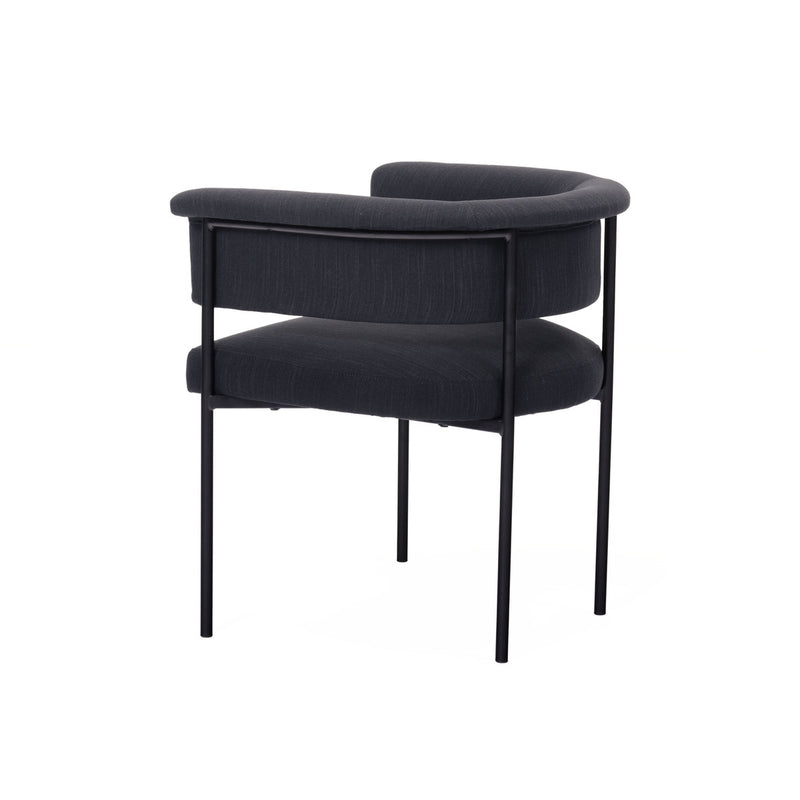 Shai Black Linen Dining Chair -Luxury Living Collection