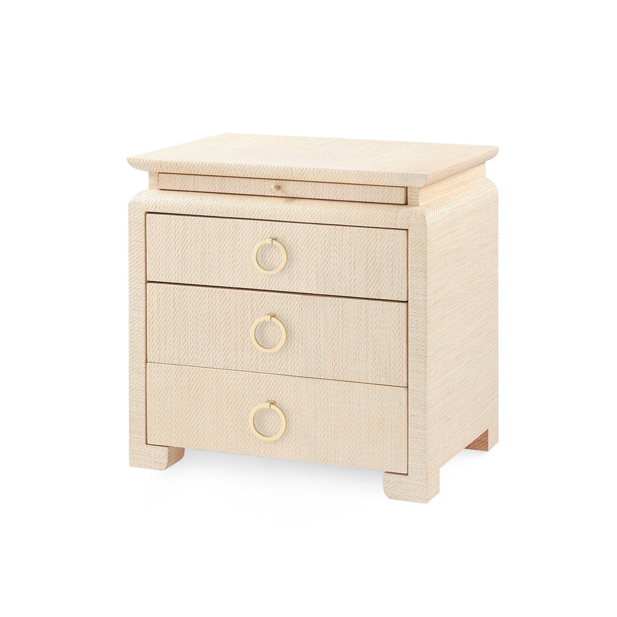 Vani 3 Drawer Natural Twill Nightstand/End Table