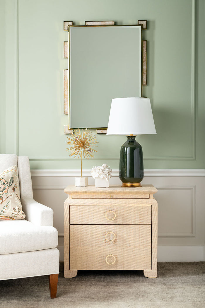 Vani 3 Drawer Natural Twill Nightstand/End Table