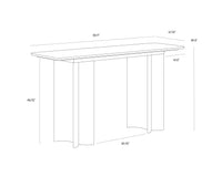 Astara 55" Antique Brass & Cream Marble Console Table