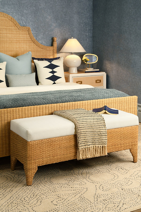Brea 49.5” Ivory Performance Linen Woven Bench