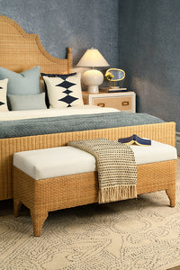 Brea 49.5” Ivory Performance Linen Woven Bench