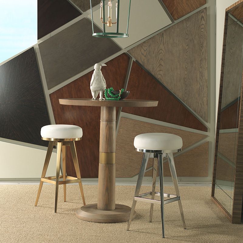 Alani White & Brass Bar Stool