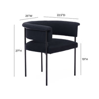 Shai Black Linen Dining Chair -Luxury Living Collection