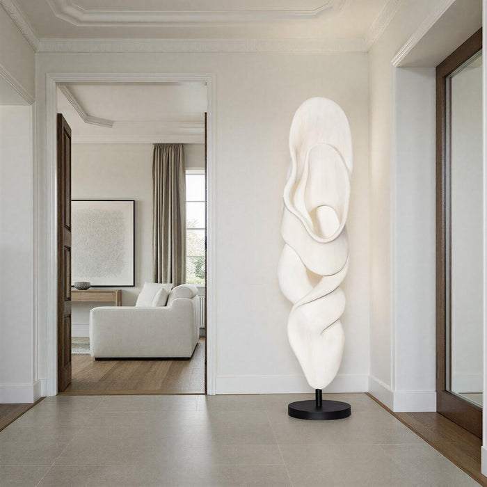 Dancing Ribbon 96”H in Faux Bleached Cast Stone Sculpture II