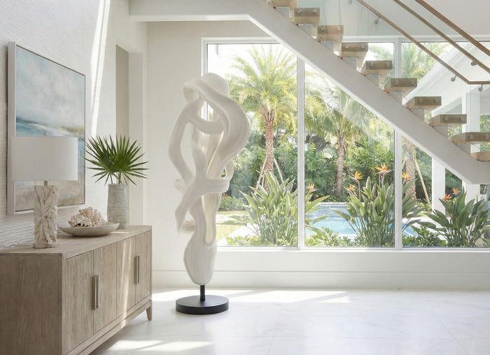 Dancing Ribbon 88”H Saute, Faux Bleached Sculpture