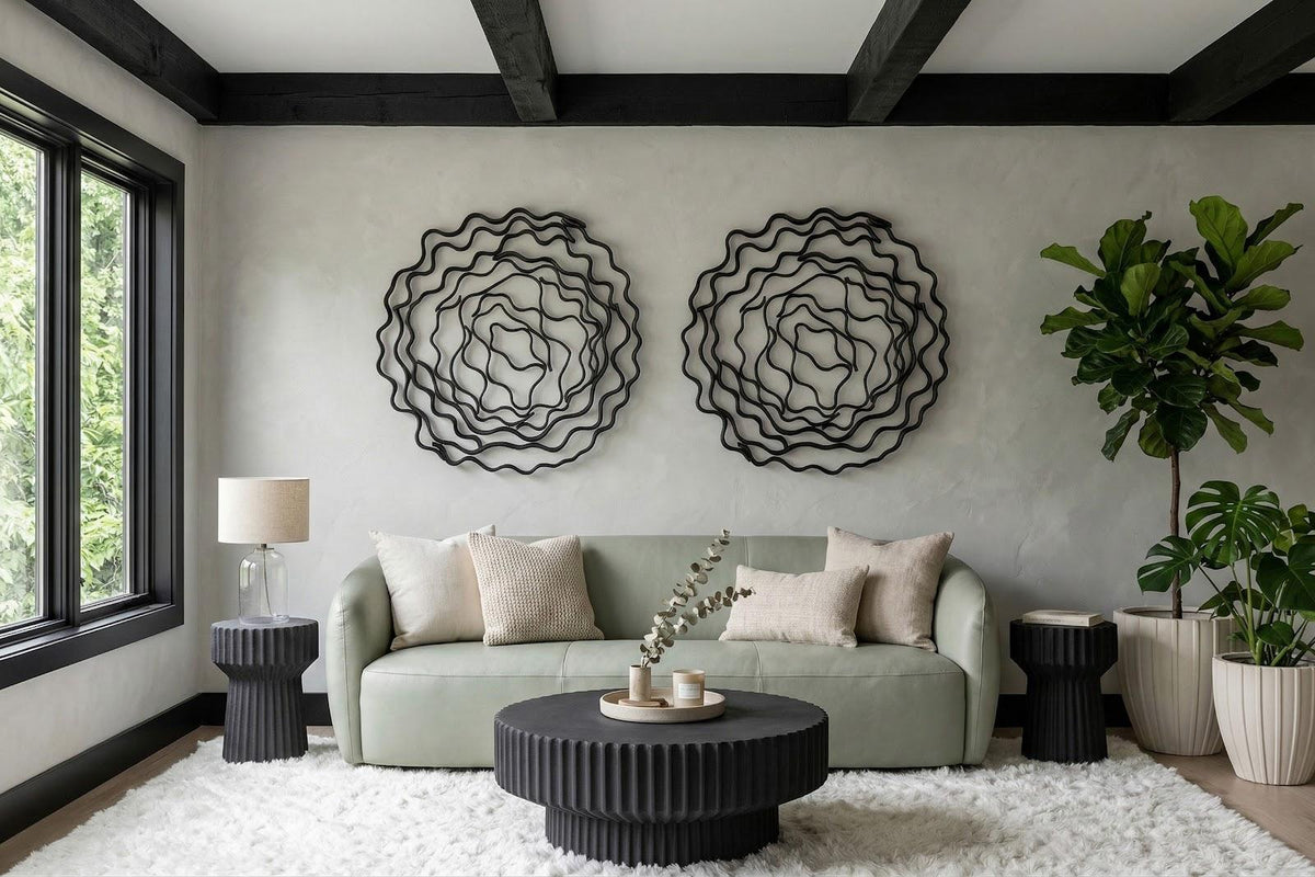 Vine Large Black 50” Wall Flower