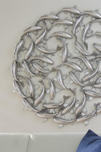 Koi 60” Silver Leaf Wall Art