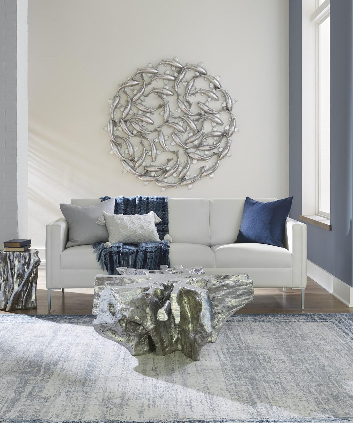 Koi 60” Silver Leaf Wall Art