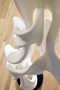 Dancing Ribbon 92”H in Faux Bleached Cast Stone Sculpture I