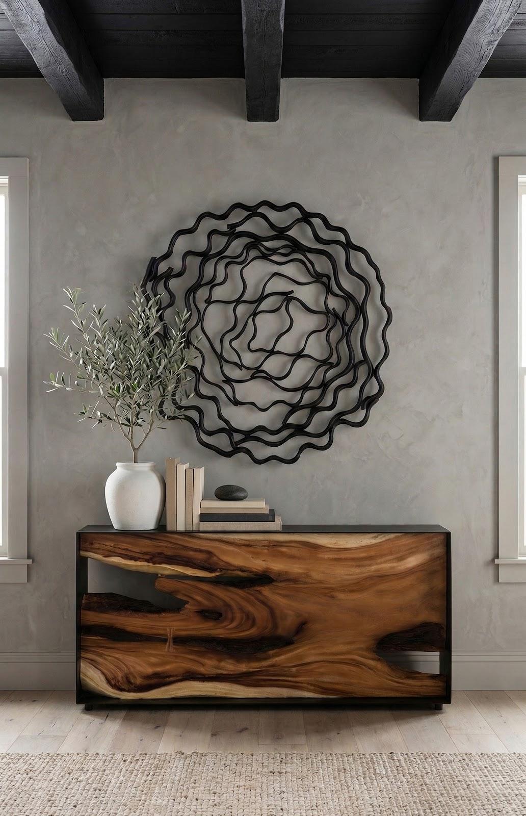 Vine Large Black 50” Wall Flower