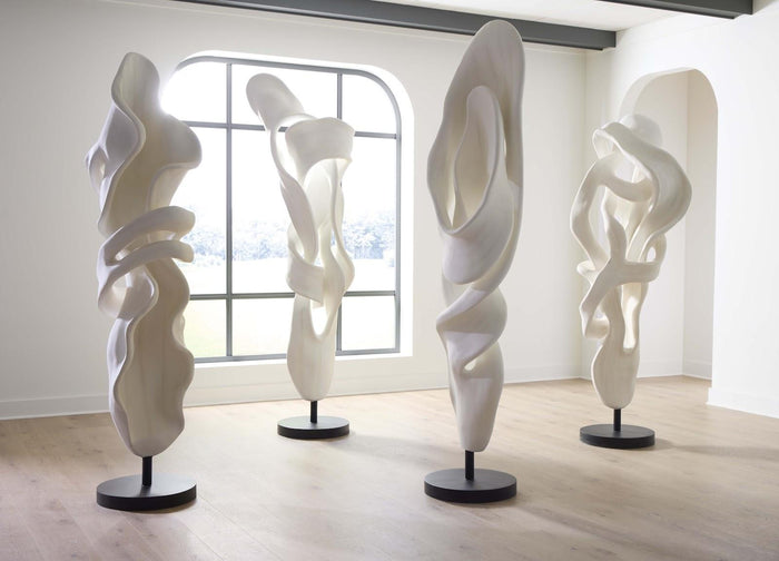 Dancing Ribbon 87”H Pirouette, Faux Bleached Sculpture