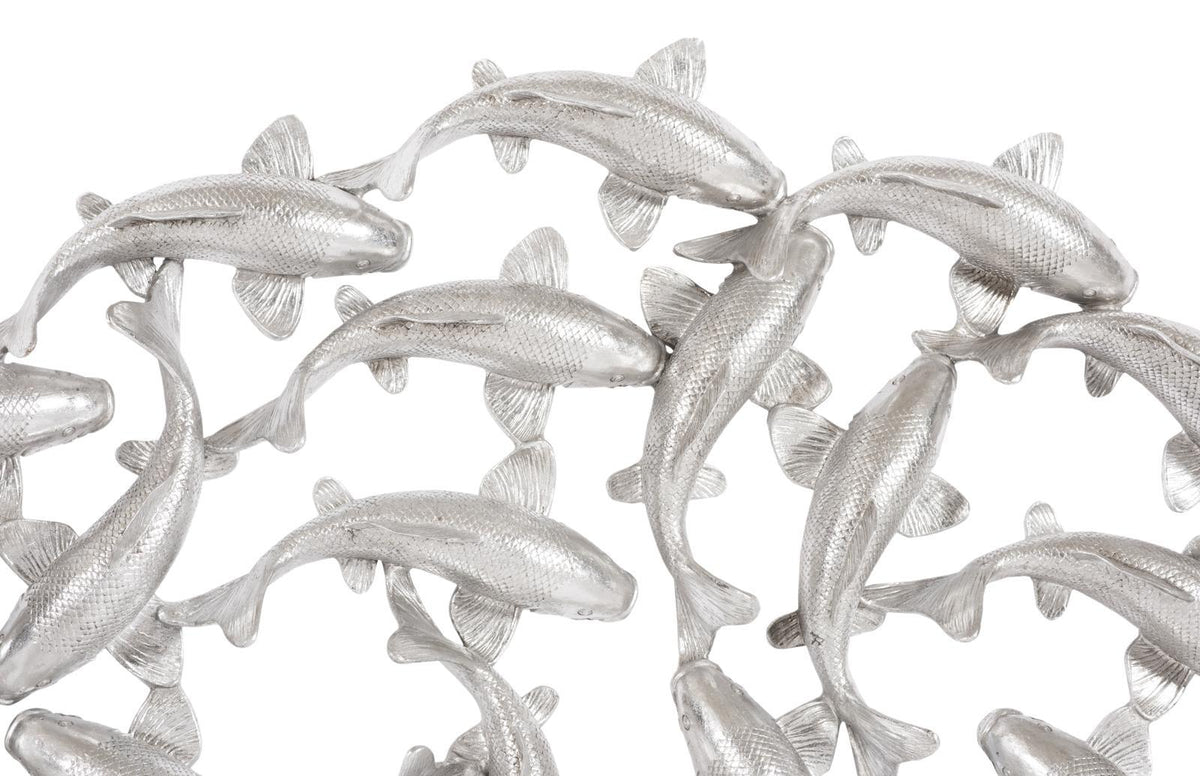 Koi 60” Silver Leaf Wall Art