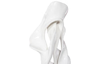 Dancing Ribbon 92”H in Coupé, Gel Coat White Cast Stone Indoor/Outdoor Sculpture