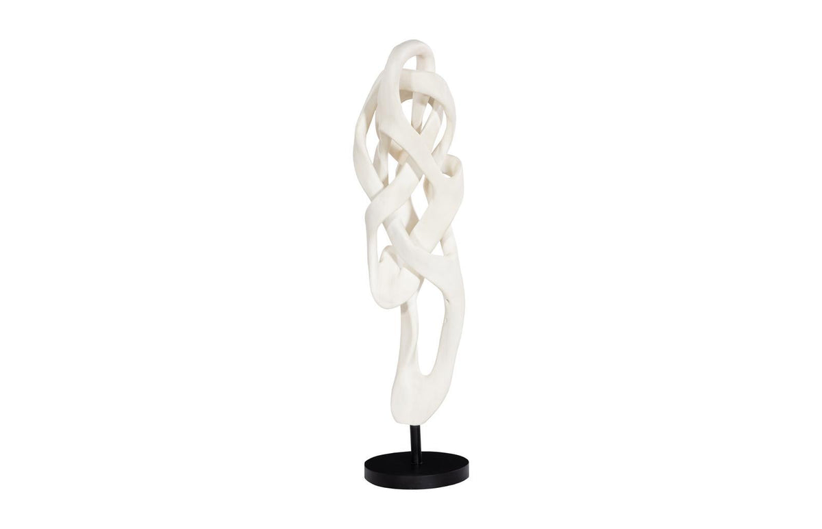 Dancing Ribbon 66”H in Faux Bleached Cast Stone Sculpture III