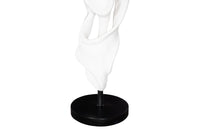 Dancing Ribbon 92”H in Coupé, Gel Coat White Cast Stone Indoor/Outdoor Sculpture