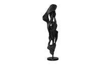Dancing Ribbon 92”H in Black Cast Stone Sculpture