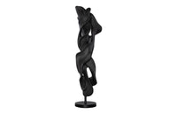 Dancing Ribbon 92”H in Black Cast Stone Sculpture