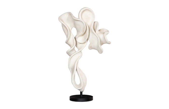 Dancing Ribbon 75”H in Faux Bleached Cast Stone Sculpture