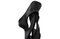 Dancing Ribbon 92”H in Black Cast Stone Sculpture