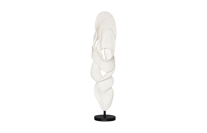 Dancing Ribbon 96”H in Faux Bleached Cast Stone Sculpture II