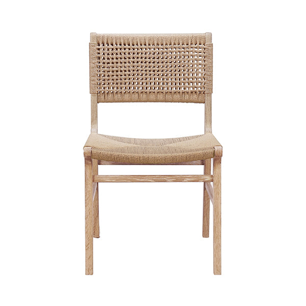 Charlotte Cerused Oak & Woven Dining Chair