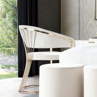 Adelpha Cream Velvet with Polished Gold Dining Chair