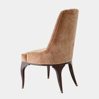 Channel Tufted Formal Mushroom Velvet Dining Chair