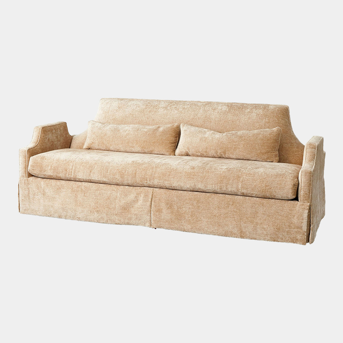 Regal 90" Hazelnut Skirted Sofa