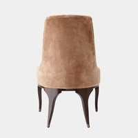 Channel Tufted Formal Mushroom Velvet Dining Chair