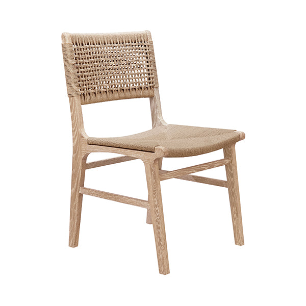Charlotte Cerused Oak & Woven Dining Chair