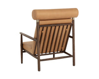 Biko Camel Leather & Solid Oak Accent Chair