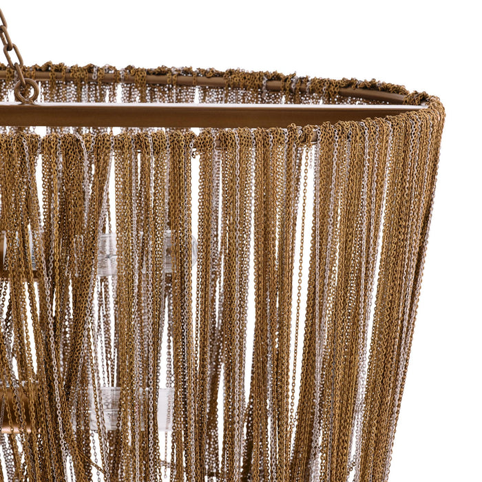 Jhene 36" Dramatic Cascading Antique Brass Chandelier