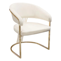 Adelpha Cream Velvet with Polished Gold Dining Chair