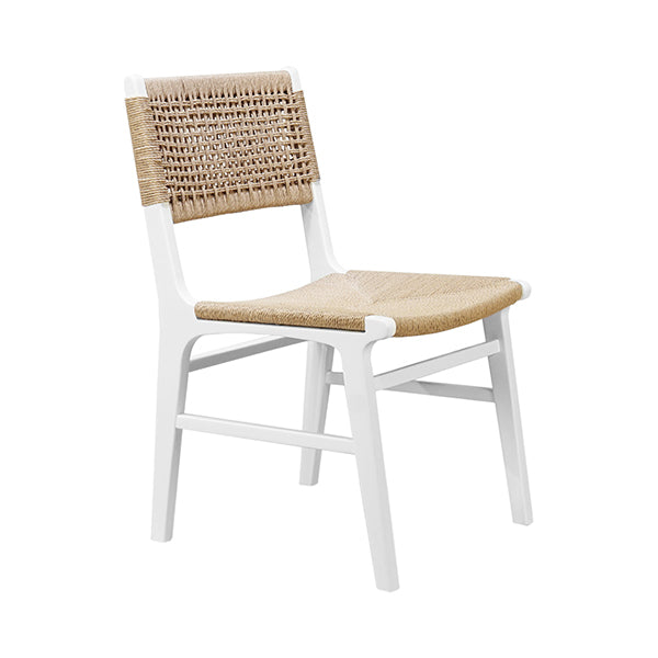 Charlotte White & Woven Dining Chair