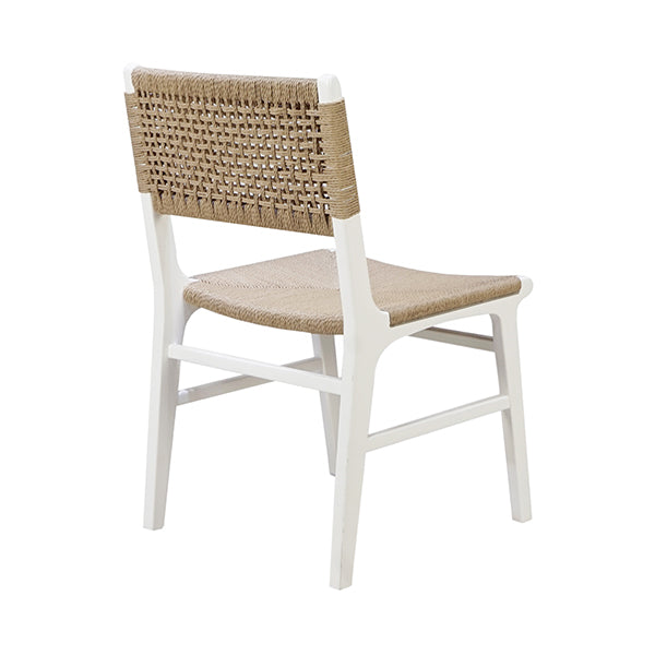 Charlotte White & Woven Dining Chair