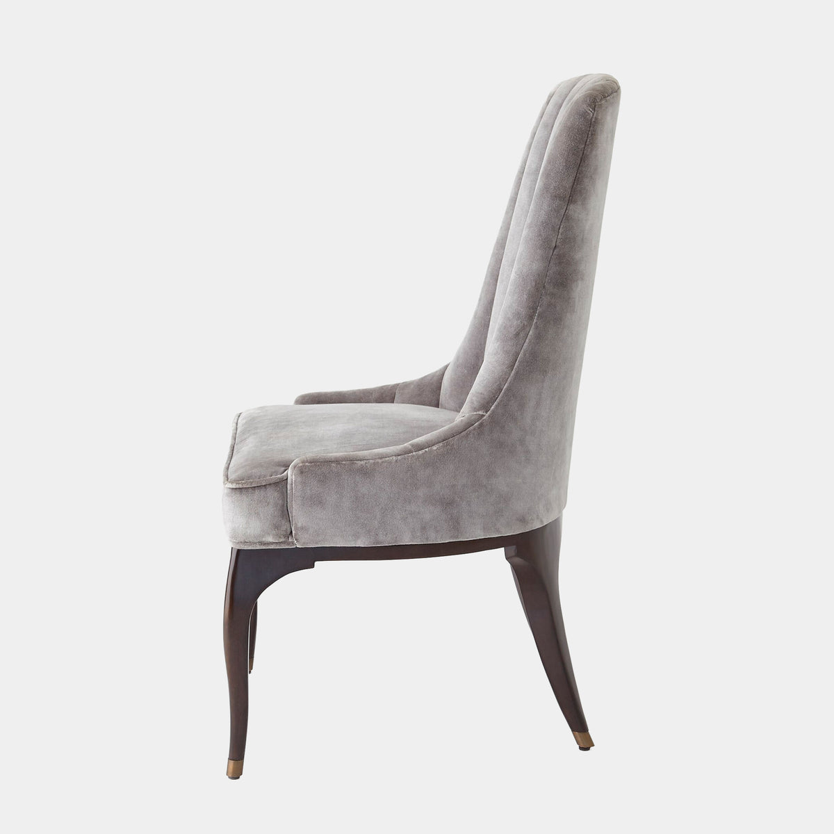 Channel Tufted Formal Gargoyle Velvet Dining Chair