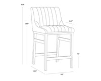 Halden Beige Linen & Gold Counter Stool