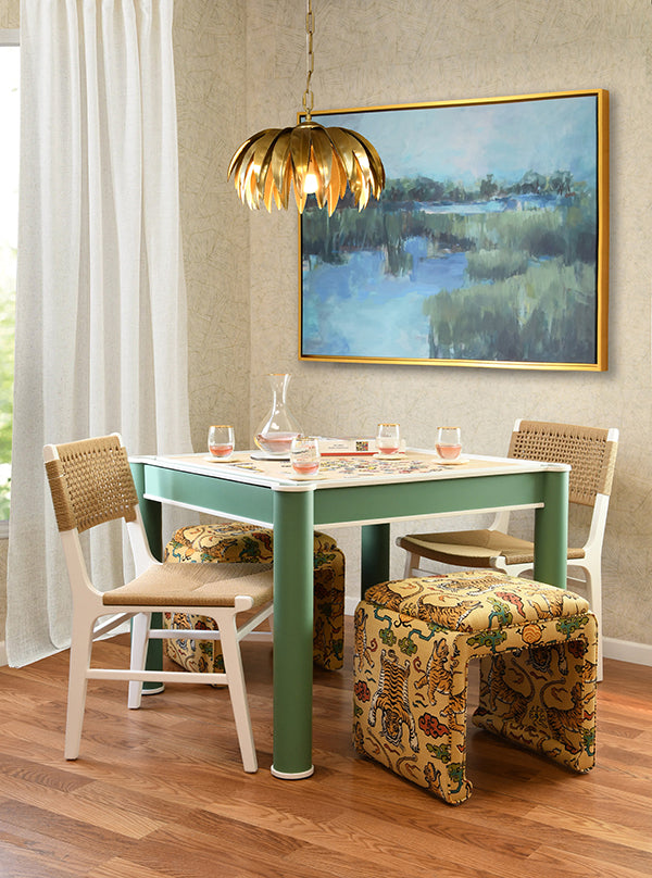 Charlotte White & Woven Dining Chair