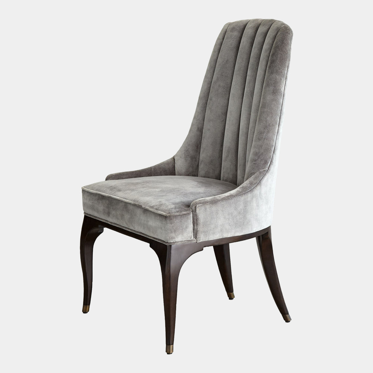 Channel Tufted Formal Gargoyle Velvet Dining Chair