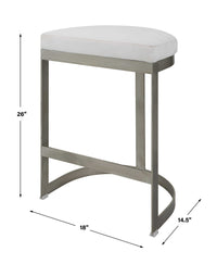 Crystal Counter Stool With Brushed Silver Frame