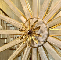 Thora Star-Crossed Selenite Quartz and Gold Leaf Mirror